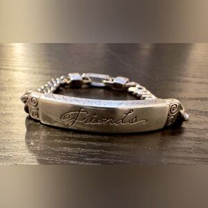 Brighton Id style bracelet silver plated beautiful scroll design